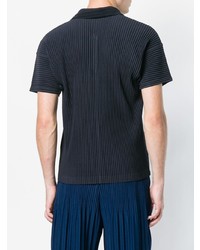 Polo bleu marine Homme Plissé Issey Miyake