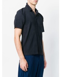 Polo bleu marine Homme Plissé Issey Miyake