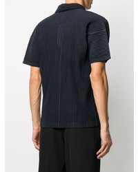 Polo bleu marine Homme Plissé Issey Miyake