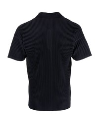 Polo bleu marine Homme Plissé Issey Miyake