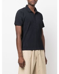 Polo bleu marine Homme Plissé Issey Miyake