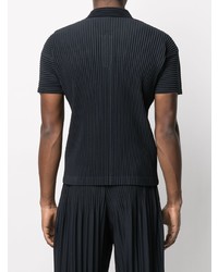 Polo bleu marine Homme Plissé Issey Miyake