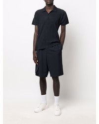 Polo bleu marine Homme Plissé Issey Miyake