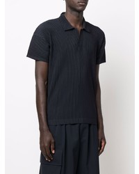 Polo bleu marine Homme Plissé Issey Miyake