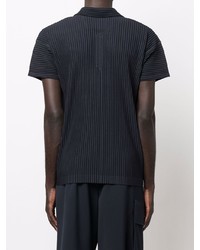 Polo bleu marine Homme Plissé Issey Miyake