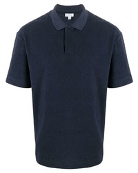 Polo bleu marine Sunspel