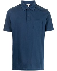 Polo bleu marine Sunspel