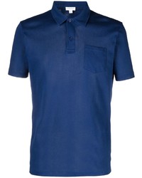 Polo bleu marine Sunspel