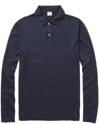 Polo bleu marine Sunspel