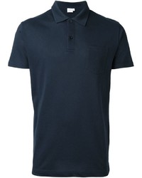 Polo bleu marine Sunspel