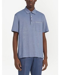 Polo bleu Ermenegildo Zegna