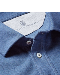Polo bleu Brunello Cucinelli