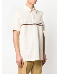 Polo brodé beige Gucci