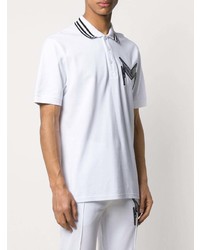 Polo brodé blanc et noir Philipp Plein