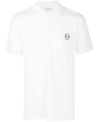 Polo brodé blanc Alexander McQueen