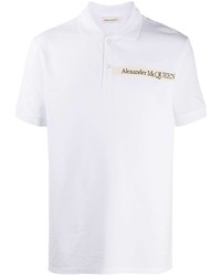 Polo brodé blanc Alexander McQueen