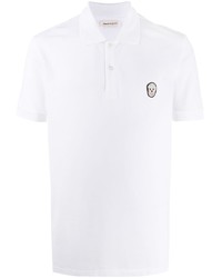 Polo brodé blanc Alexander McQueen