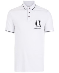 Polo brodé blanc Armani Exchange