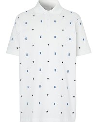 Polo brodé blanc Burberry