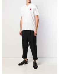 Polo brodé blanc Comme Des Garcons Play