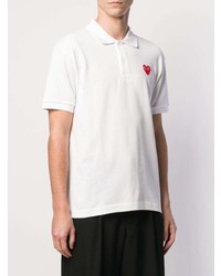 Polo brodé blanc Comme Des Garcons Play