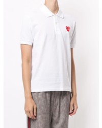 Polo brodé blanc Comme Des Garcons Play