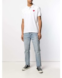 Polo brodé blanc Comme Des Garcons Play