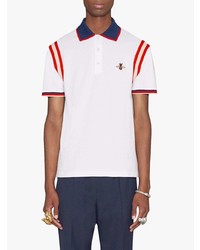 Polo brodé blanc Gucci