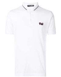 Polo brodé blanc Dolce & Gabbana