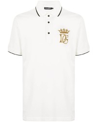 Polo brodé blanc Dolce & Gabbana