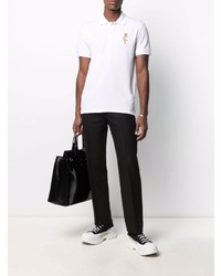 Polo brodé blanc Alexander McQueen