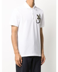 Polo brodé blanc Alexander McQueen