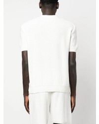 Polo brodé blanc Flaneur Homme