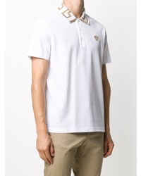 Polo brodé blanc Versace