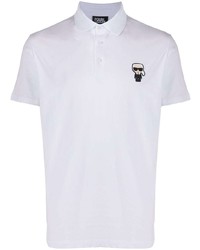 Polo brodé blanc Karl Lagerfeld