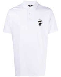 Polo brodé blanc Karl Lagerfeld