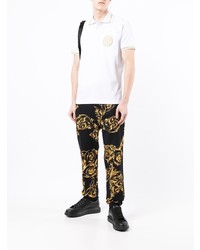 Polo brodé blanc VERSACE JEANS COUTURE