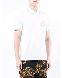 Polo brodé blanc VERSACE JEANS COUTURE