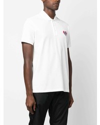 Polo brodé blanc Moncler