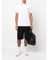 Polo brodé blanc Raf Simons X Fred Perry