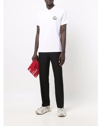 Polo brodé blanc Moncler