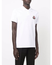 Polo brodé blanc Moncler