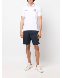 Polo brodé blanc Ea7 Emporio Armani