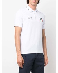 Polo brodé blanc Ea7 Emporio Armani