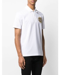 Polo brodé blanc Versace