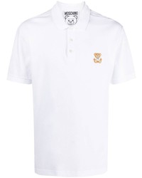 Polo brodé blanc Moschino