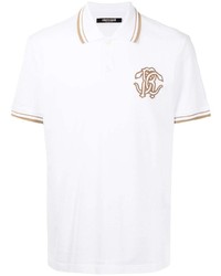 Polo brodé blanc Roberto Cavalli