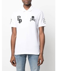 Polo brodé blanc Philipp Plein