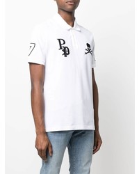 Polo brodé blanc Philipp Plein