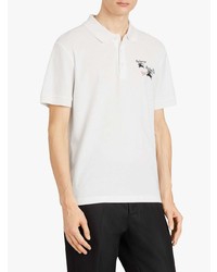 Polo brodé blanc Burberry